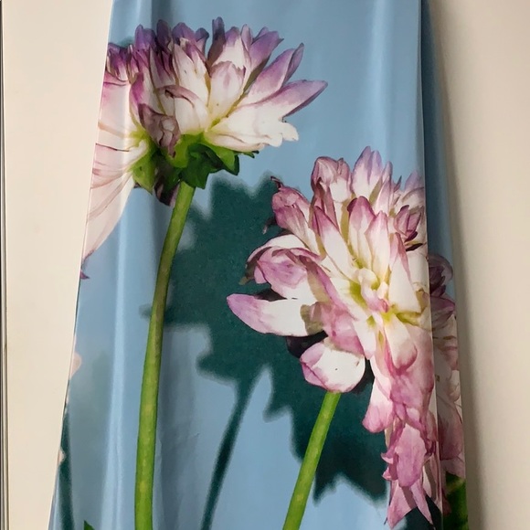 Anthropologie New Asymmetrical Silk Dress Blue 4. - Picture 7 of 15